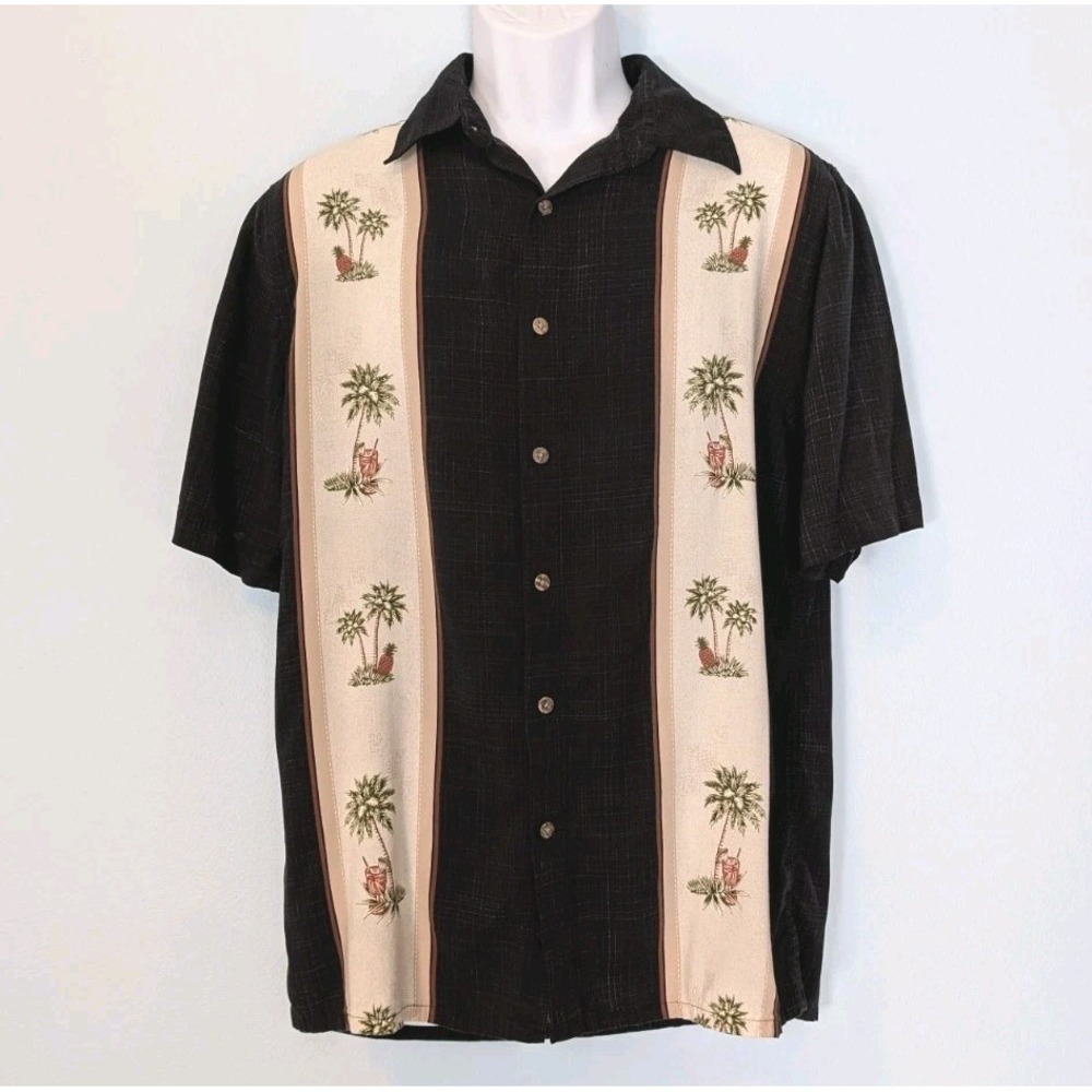 Batik Bay Hawaiian Shirt Men's Medium Resort Vacation Pineapple Palm Tree